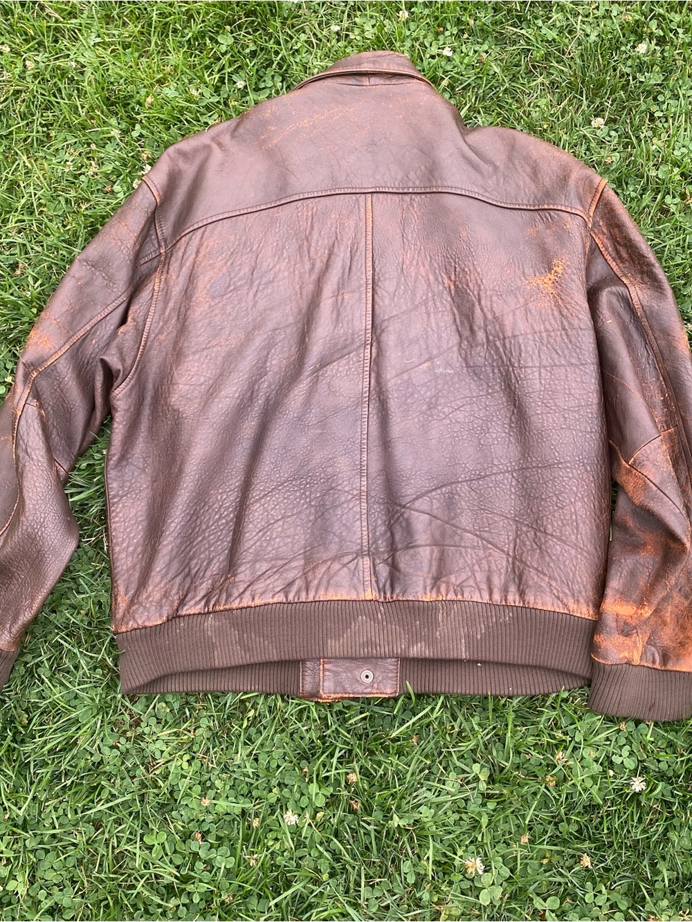 100% Leather 80s Men's Brown Bomber Jacket - Picture 10 of 11